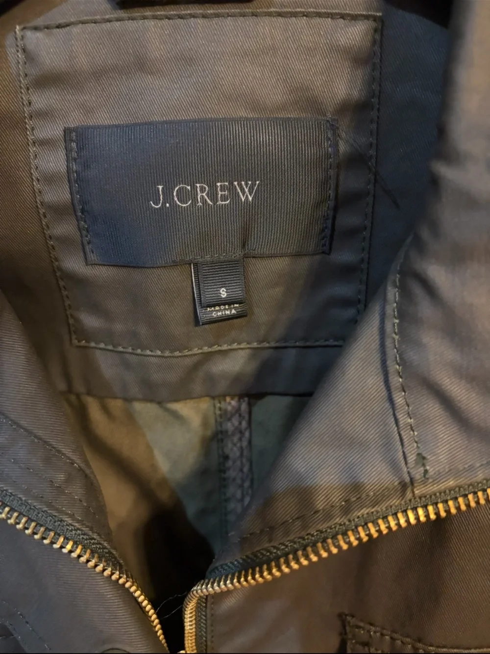 J. Crew Olive Green Utility Jacket with Brass Buttons